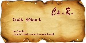 Csák Róbert névjegykártya